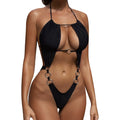 Sexy Bikini Personality Simple Female Swimsuit Solid Color Lace Up Sexy Bikini High Waisted Bikini Bottoms