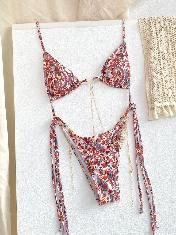 Sexy Two Piece Suit Bikinis 2025 Women Swimsuit Push Up Bathing Suit Sexy Bikinis Sets Swimwear Print Beachwear Solid Biquinis