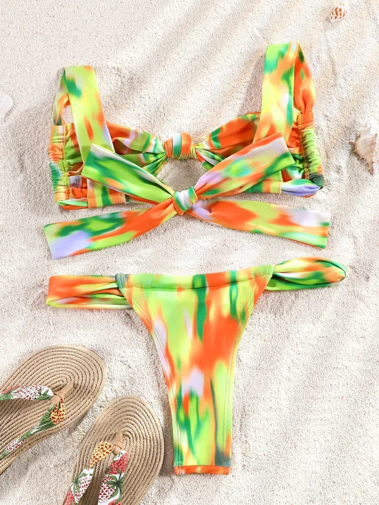 Sexy Two Piece Suit Bikinis 2025 Women Swimsuit Push Up Bathing Suit Sexy Bikinis Sets Swimwear Print Beachwear Solid Biquinis