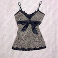 Y2K Skirt Leopard Drawstring Harajuku Streetwear Gothic Retro Mini Skirt Hip Hop Spicy Girls Low Rise Skirts Punk Fashion Dress
