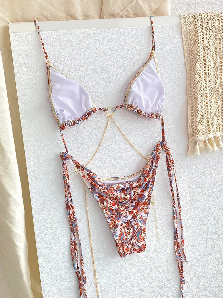 Sexy Two Piece Suit Bikinis 2025 Women Swimsuit Push Up Bathing Suit Sexy Bikinis Sets Swimwear Print Beachwear Solid Biquinis