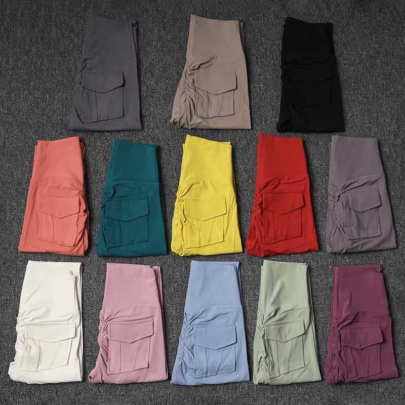 TRY TO BN Women Leggings Yoga Pocket Pants High Waist Sports Leggings Push Up Fitness Pants Stretch Soft Elasticity Running Gym