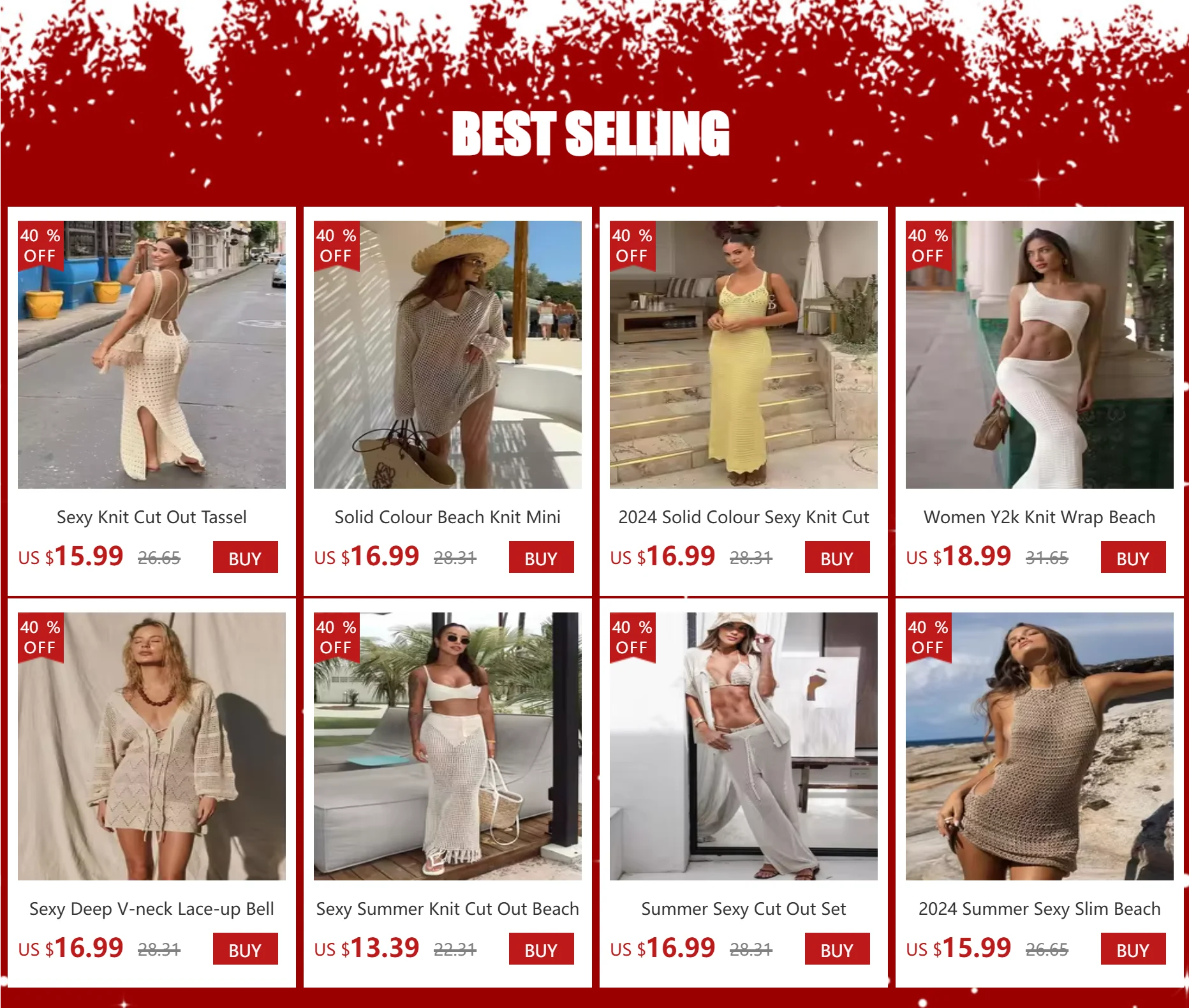 2026 Solid Colour Sexy Knit Cut Out Holiday Swimsuit Cover Up Women's Summer V-Neck Spaghetti Strap Bodycon Beach Maxi Dress K32