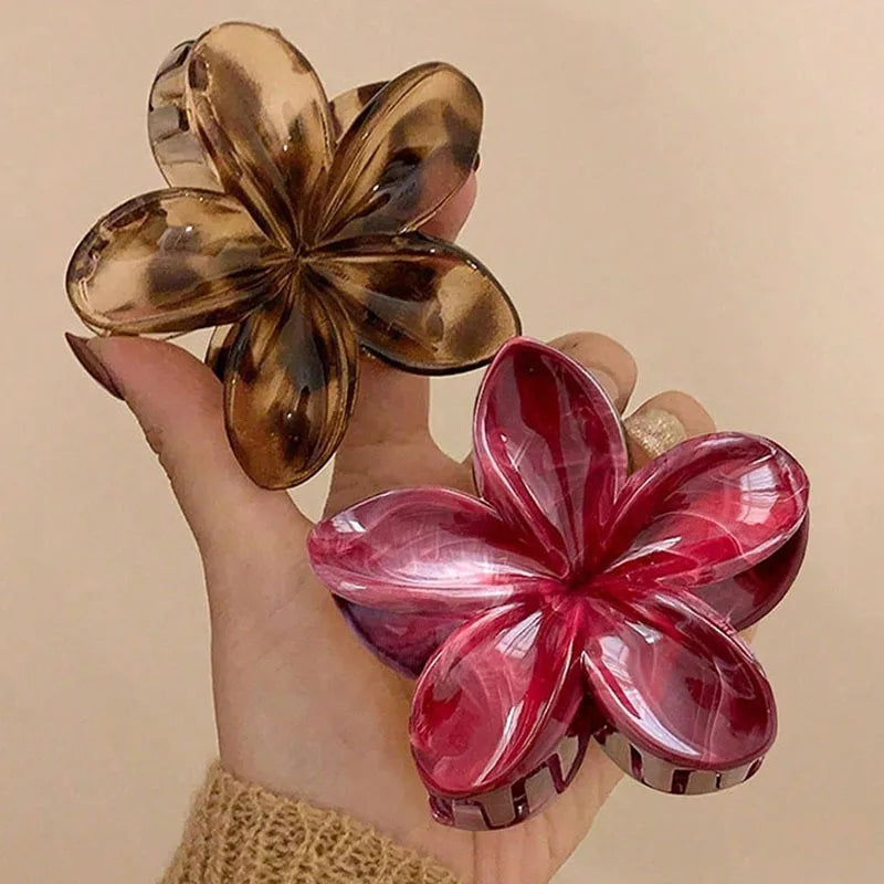 1/3PCS Hawaiian Gradient Flower Hair Claw Clip for Women Fashion Plastic Non Slip Hold Hairpin Barrette Girl Hair Accessories