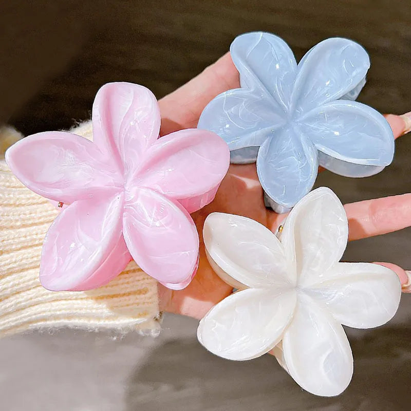 1/3PCS Hawaiian Gradient Flower Hair Claw Clip for Women Fashion Plastic Non Slip Hold Hairpin Barrette Girl Hair Accessories