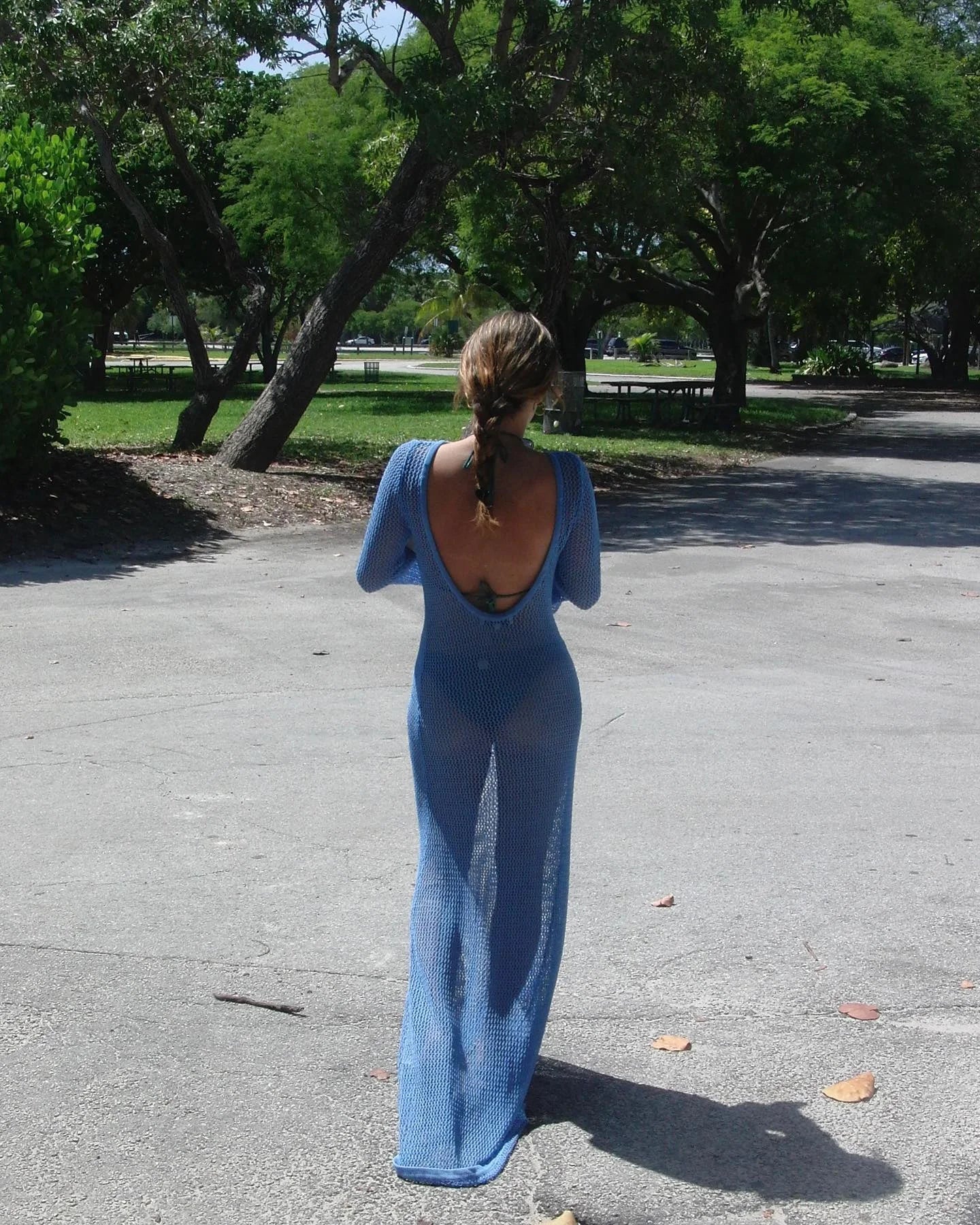 2026 Beach Cover Up Crochet Tunic Bikini Cover-ups Long Sleeve Sexy Hollow Out See Through Maxi Knit Dress Women Summer Outfits