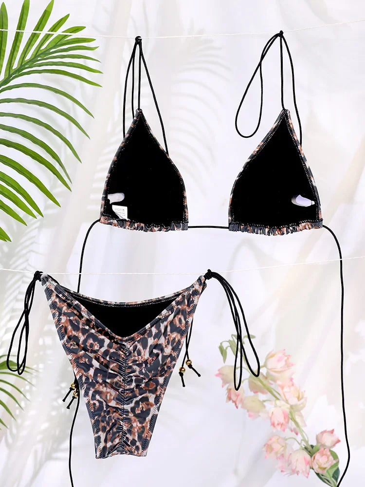 Sexy Two Piece Suit Bikinis 2025 Women Swimsuit Push Up Bathing Suit Sexy Bikinis Sets Swimwear Print Beachwear Solid Biquinis